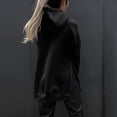 thumbnail image 4 of Sudadera con capucha Nikou suelta con dobladillo dividido gran tamaño, 4 of 6