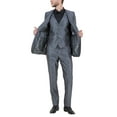 thumbnail image 3 of Mens Suit Two Piece Solid Notch Lapel Set With Free Matching Vest, 3 of 5