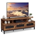thumbnail image 1 of Costway TV Stand for TVs up to 75” Entertainment Center with 3 Storage Drawers Open Shelves Rustic Brown, 1 of 10