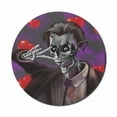 thumbnail image 1 of Skull Mouse Pad for Computers, Romantic Skeleton Handsome Corpse Groom with Tuxedo Hearts in the Backdrop Print, Round Non-Slip Thick Rubber Modern Mousepad, 8" Round, Black and Red, by Ambesonne, 1 of 2