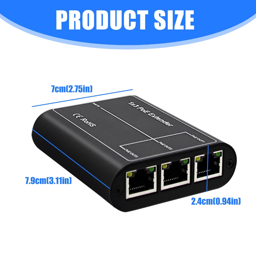 PatungKu Fast Speed 100/1000Mbps POE Networking Repeaters Switches with 3 Output Port Supporting Ethernet Extension up to 100Meters Plugs and Play Installation and LED Indicators