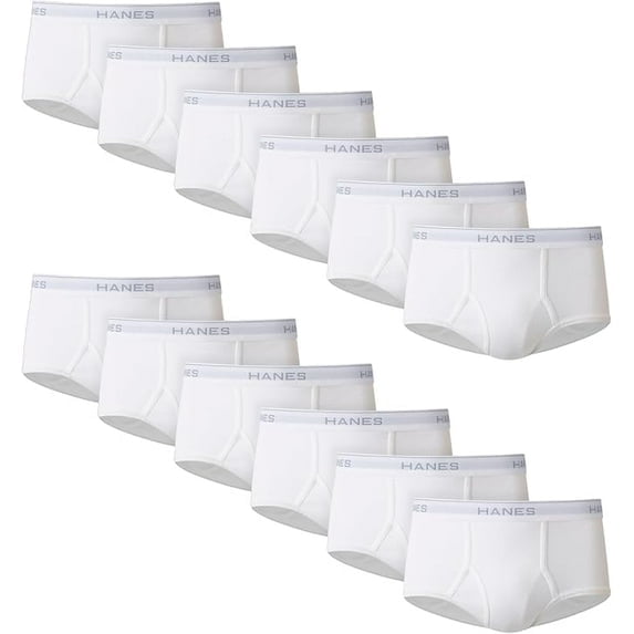 Hanes 12 Pack Medium White, Cool & Breathable Cotton, Moisture-Wicking Underwear, Men's Briefs