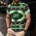 thumbnail image 2 of Camisas de Manga Larga para Hombres Impresos Girar Hacia Abajo Botones de Cuello Lateral Dividido, Casual Blusa de Manga Corta, 2 of 5