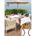 thumbnail image 5 of Outdoor Tablecloth with Umbrella Hole for Patio/Picnic/Party/Camping, Baseball Sport Waterproof Table Cloth Rectangle Table Cover Washable, Abstract Rugby Stitching Red Lines (60"x 120"), 5 of 9