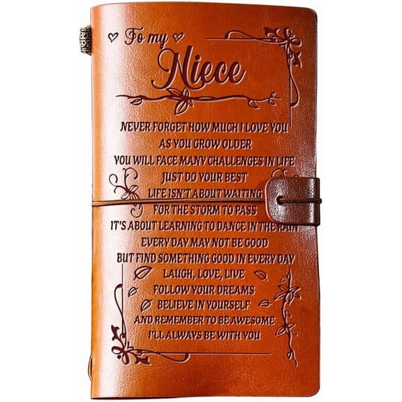 Niece Gifts from Auntie, 140 Pages Leather Journal Present, Valentines Day Graduation Back to School Birthday Christmas Gifts for Niece from Aunt$$Office