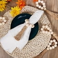 thumbnail image 6 of 6PCS Wood Bead Napkin Rings with Tassels , Farmhouse Wood Napkin Holder Boho Napkin Rings , Natural Beaded Wood Napkin Rings Set for Christmas Wedding Party Dining Table Decoration, 6 of 8