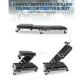 thumbnail image 6 of Danolapsi 2-in-1 Foldable Garage Creeper Shop Seat,36" z-Creeper Seat on Wheels, 330 LBS Capacity Automotive Mechanic Repair Under Car Rolling Creeper Seat with 6 Swivel Casters, 6 of 7