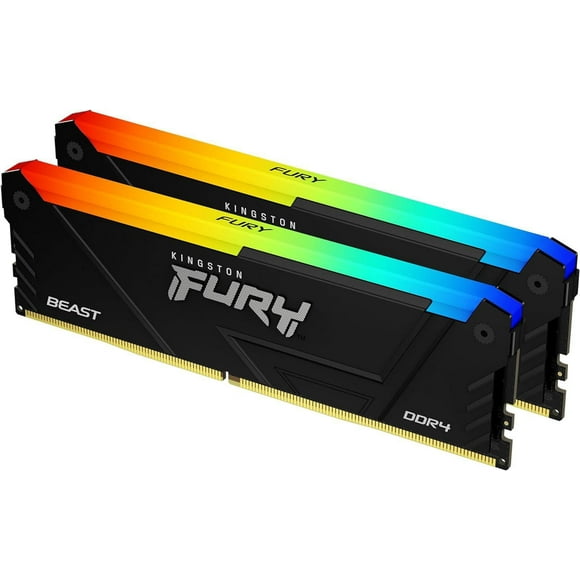 Kingston Fury Beast RGB 16GB 3600MT/s DDR4 CL17 DIMM (Kit of 2) Computer Memory KF436C17BB2AK2/16