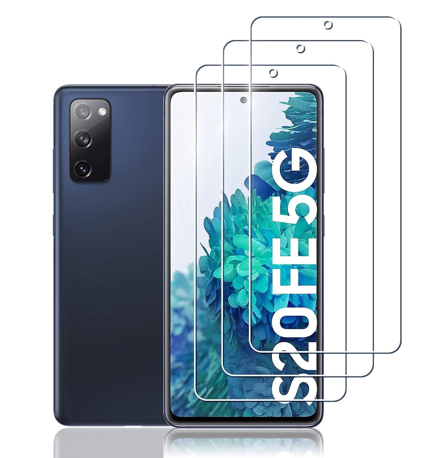 Zonyee [3 Pack] Clear Tempered Glass Screen Protector Compatible for Samsung Galaxy S20 FE 6.5-inch, Scratch Resistant, Easy Install, Bubble-Free