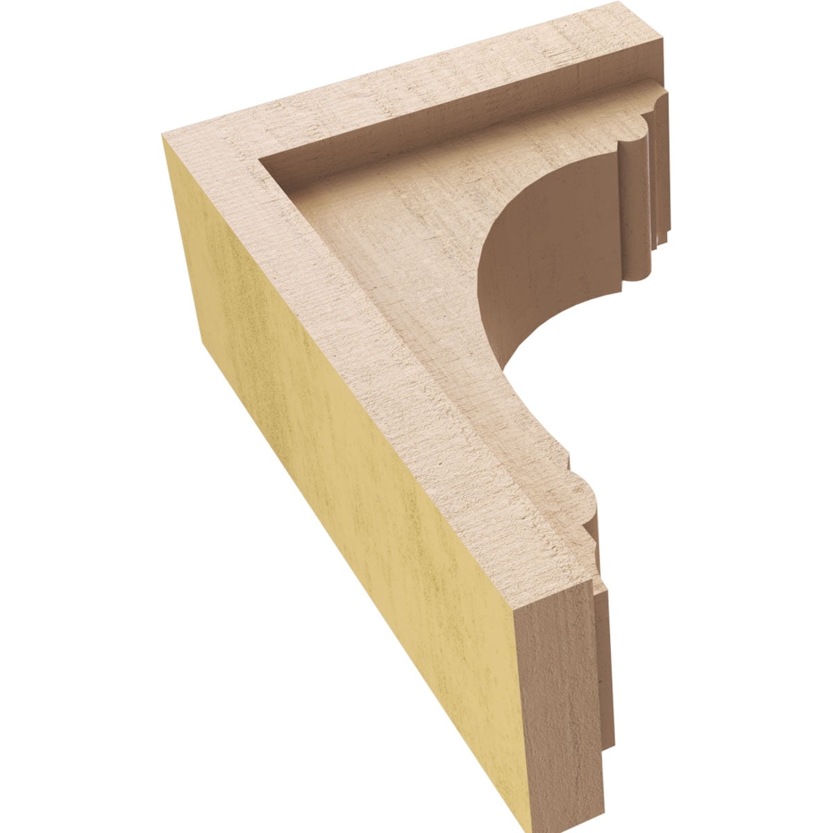 3"W x 6"D x 9"H Classic Warren Rough Cedar Woodgrain TimberThane Corbel, Primed Tan