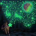 thumbnail image 1 of 297 piezas de luna, estrellas y unicornios, adhesivos fluorescentes para pared y techo que brillan en la oscuridad para decoración de habitaciones., 1 of 5