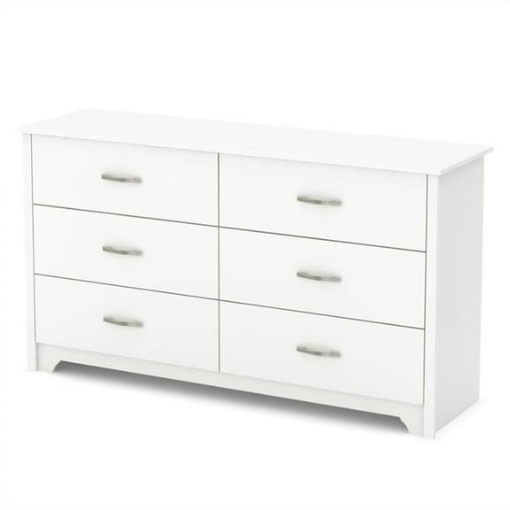 Pemberly Row Contemporary Wood Dresser in Pure White