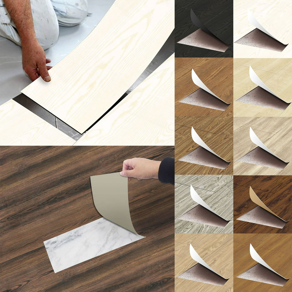 Wood Grain Stick On Floor Wall Tile Sticker Self-adhesive Floor Planks ...