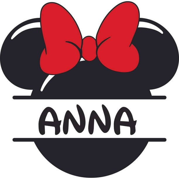 Disney Minnie Mouse Silhouette Minnie Customized Wall Decal Custom Vinyl Wall Art Personalized Name Baby Girls