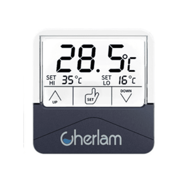 Aquarium Thermometer, High and Low Temperature Alarm Thermometer with Temperature Detection Probe and Adhesive Backed Design for Freshwater and Saltwater Aquariums