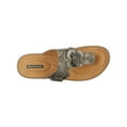 thumbnail image 3 of GOOD CHOICE Womens Gray Flower 1" Platform Buckle Accent Cushioned Flora Round Toe Wedge Slip On Thong Sandals 7, 3 of 4