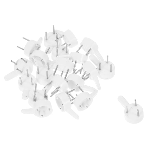 FOMIYES White Plastic Invisible Hangers Sturdy Wall Hooks for Pictures and Frames 20Pcs