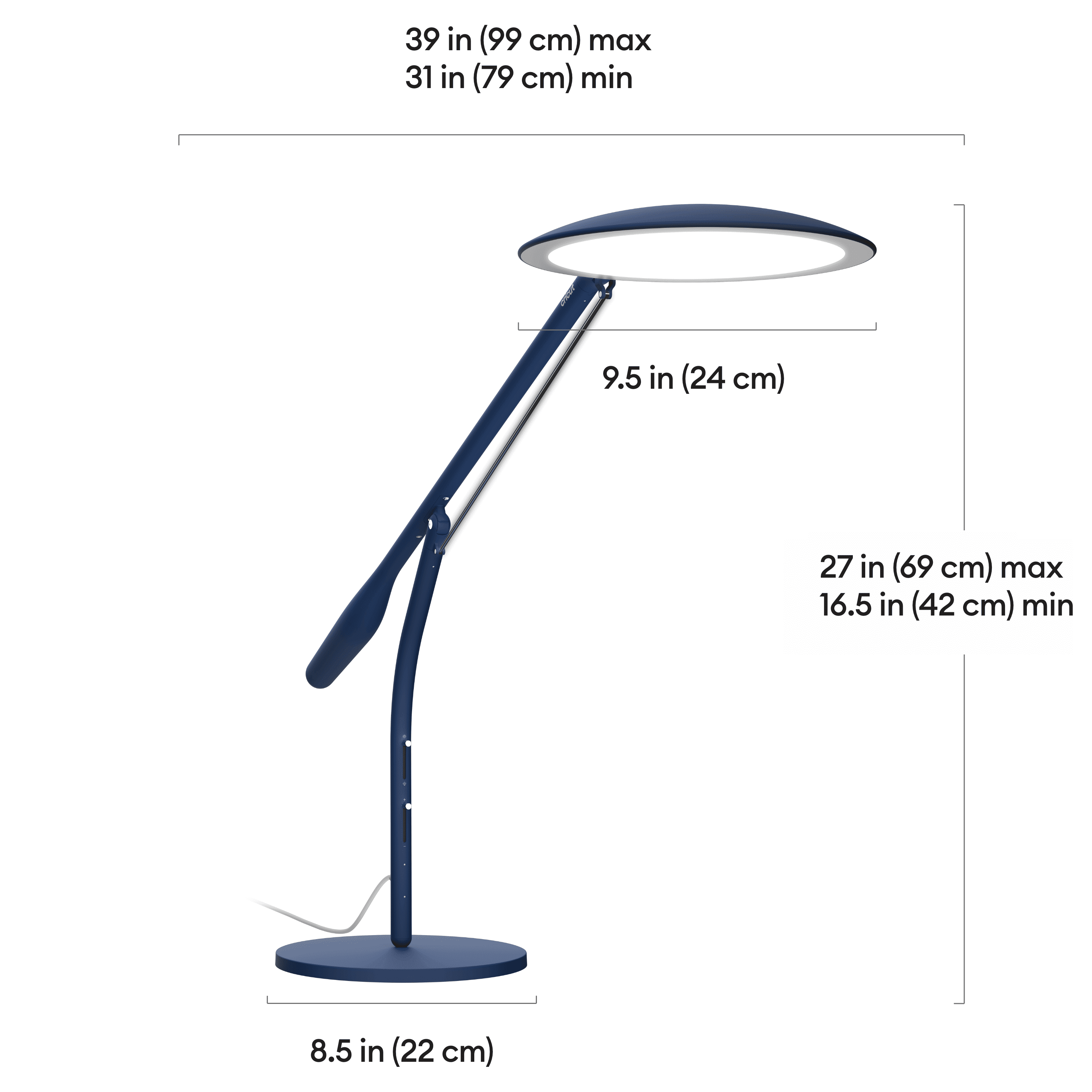 Cricut Bright™ 360, Ultimate LED Table Lamp, Indigo