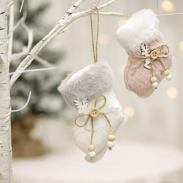 Fiudx Adorno Navideño para Medias, Decoración Colgante Festiva, Tela Duradera, Llavero Multiusos o Decoración para Árbol, Ideal para Regalar En Navidad, 13 X 10 Cm.