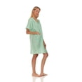 thumbnail image 3 of Lati Fashion Women Snaps Front Duster Short Sleeve Female Nightgowns & Sleepshirts Green Size 2X, 3 of 4