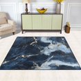 thumbnail image 5 of Ryvnso Blue Marble Area Rug Floor Mats Non-Slip Home Carpet 80 x 58 inch, 5 of 7