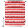 thumbnail image 2 of Boho Red Stripe Waterproof Fabric Shower Curtain,Abstract Geometric White Minimalist Waterproof Fabric Shower Curtain for Bathroom Curtains Bathtubs Shower Curtains with 12 Hooks Extra Long 72x84, 2 of 8