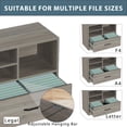 thumbnail image 3 of LVB Lateral Wood File Cabinet with Drawer, Farmhouse Printer Filing Cabinet with Storage for Legal Letter A4, Wooden Printer Stand with Hanging File Organizer Shelves for Home Office, 32.7 in, Greige, 3 of 9