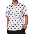thumbnail image 2 of Bibifish Mens Polo Shirts Rooster Pattern All Over Print Short Sleeve Shirts Classic Fit Holiday Casual Tops, 2 of 3