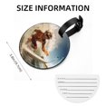 thumbnail image 5 of Surfing in Summer Set of 2pcs PU Leather Round Suitcase Tags with Privacy Cover and Name ID Tag - Ideal for Travel Luggage, Handbags, Backpacks, School Bags, 5 of 6