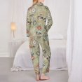 thumbnail image 3 of Pajama Sets for Women 2 Pcs, Marine Sailing Badges Button Down Long Sleeve Sleepwear Lounge PJ Sets, 3 of 6