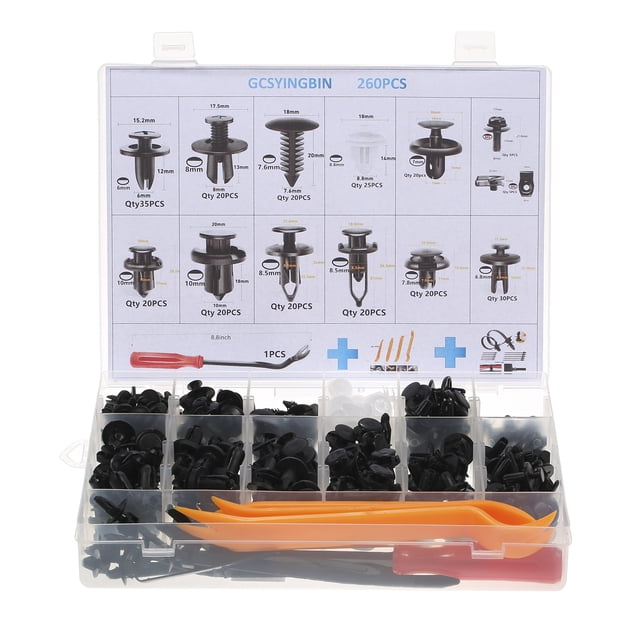 Clips de retención de parachoques Sujetadores de remaches de plástico para automóviles Kit Romacci Sujetadores