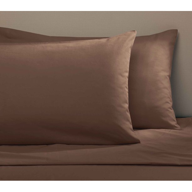 Mainstays 200 Thread Count King Pillowcase Dark Brown