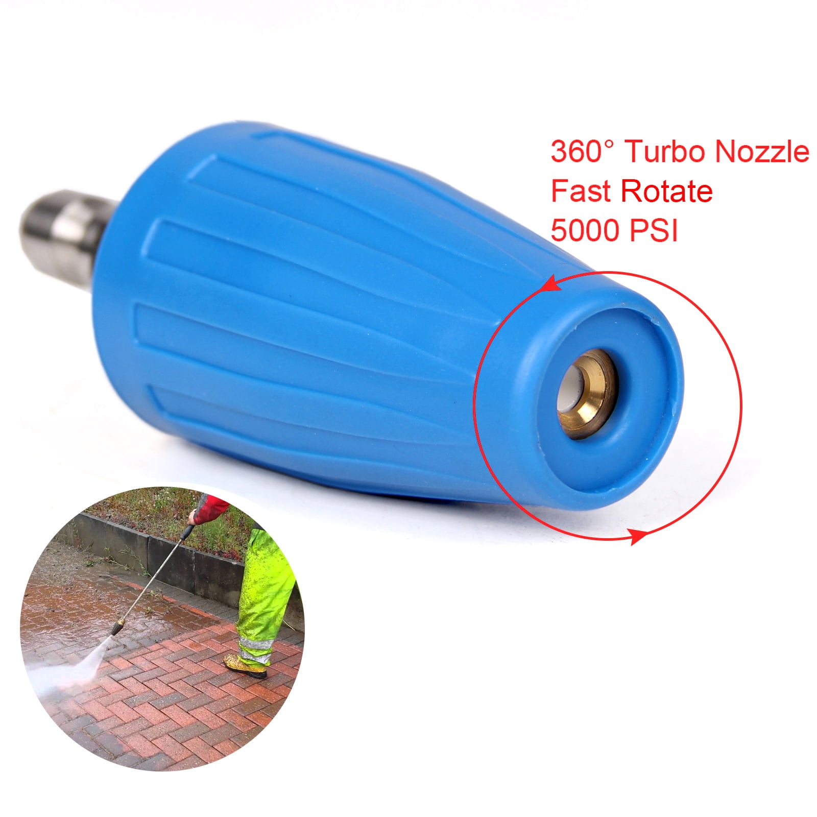 High Pressure Washer Turbo Head Nozzle Washer Cleaner Spray Rotary Rotating F0B7 