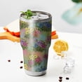 thumbnail image 4 of 30oz Pioneer Flower Floral Print Pattern Tumbler, Double Wall Vacuum Insulated Cup, BPA-Free Leak Proof Lid & Reusable Straws, Hot 12h, Cold 34h, 4 of 6