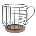 Coffee Capsule Storage Basket Cup Shape Black Iron and Pine Coffee Pod