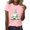 Pink, variant on QUNYINEY Short Sleeve Shirts for Women Easter Crew Neck Casual Pullover Tops Loose Women Tops
