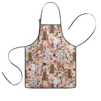 Poodle and Pioneer Flower Kids Aprons for Girls and Boys,Adjustable Neck Strap Toddler Aprons for Kids Cooking Baking