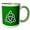 Green/White, variant on 3drose, Triquetra Knot with Interlaced Circle 1, 11oz Mug