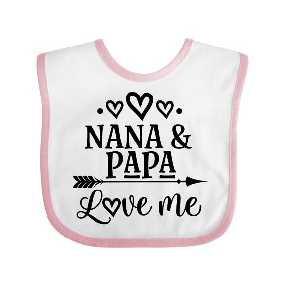 Inktastic Nana Papa Love Me Grandchild Boys or Girls Baby Bib