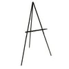 "US Art Supply 64"" High x 27-1/2"" Wide BLACK Wooden Tripod Display Floor Easel & Artist Easel, Adjustable Tray Chain"