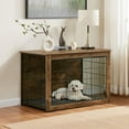 thumbnail image 5 of 27 Inch Dog Kennel Furniture Heavy Duty Dog Crate End Table Pet Crate For Large Dogs Indoor Rustic Brown Decorative Dog Cage Furniture Side Table(Brown), 5 of 9