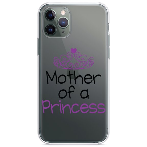 DistinctInk Clear Shockproof Hybrid Case for iPhone 11 Pro MAX (6.5" Screen) - TPU Bumper Acrylic Back Tempered Glass Screen Protector - Mother of a Princess
