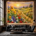 thumbnail image 4 of Sunset Sunflower Meadow with Country Path and Hills, Romantic Cottagecore for Flower Lovers, Meadow Wall Art, Housewarming Gift, Tapestry Wall Hanging for Bedroom and Living Room, 4 of 5