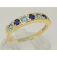 thumbnail image 2 of LBG 18k Yellow Gold Natural Sapphire and Blue Topaz Womens Band Ring - Sizes 4 to 12 Available, 2 of 6