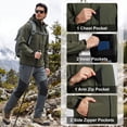 thumbnail image 3 of Muvtei Men's Hooded Softshell Jacket Fleece Lined Waterproof Hooded Soft Lightweight Windbreaker Shell Jacket Outdoor Hiking Rain Jacket Army-2XL, 3 of 11