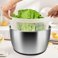thumbnail image 4 of RAINBEAN Salad Spinner Stainless Steel Large, Multi-Use Lettuce Spinner Wash Spin and Dry Fruits and Vegetables with Drain Bowl C, 4 of 8