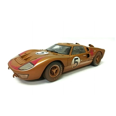 1966 Ford GT-40 MK II #5 After Race (Dirty Version), Gold - Shelby Collectibles SC430G - 1/18 scale Diecast Model Toy Car