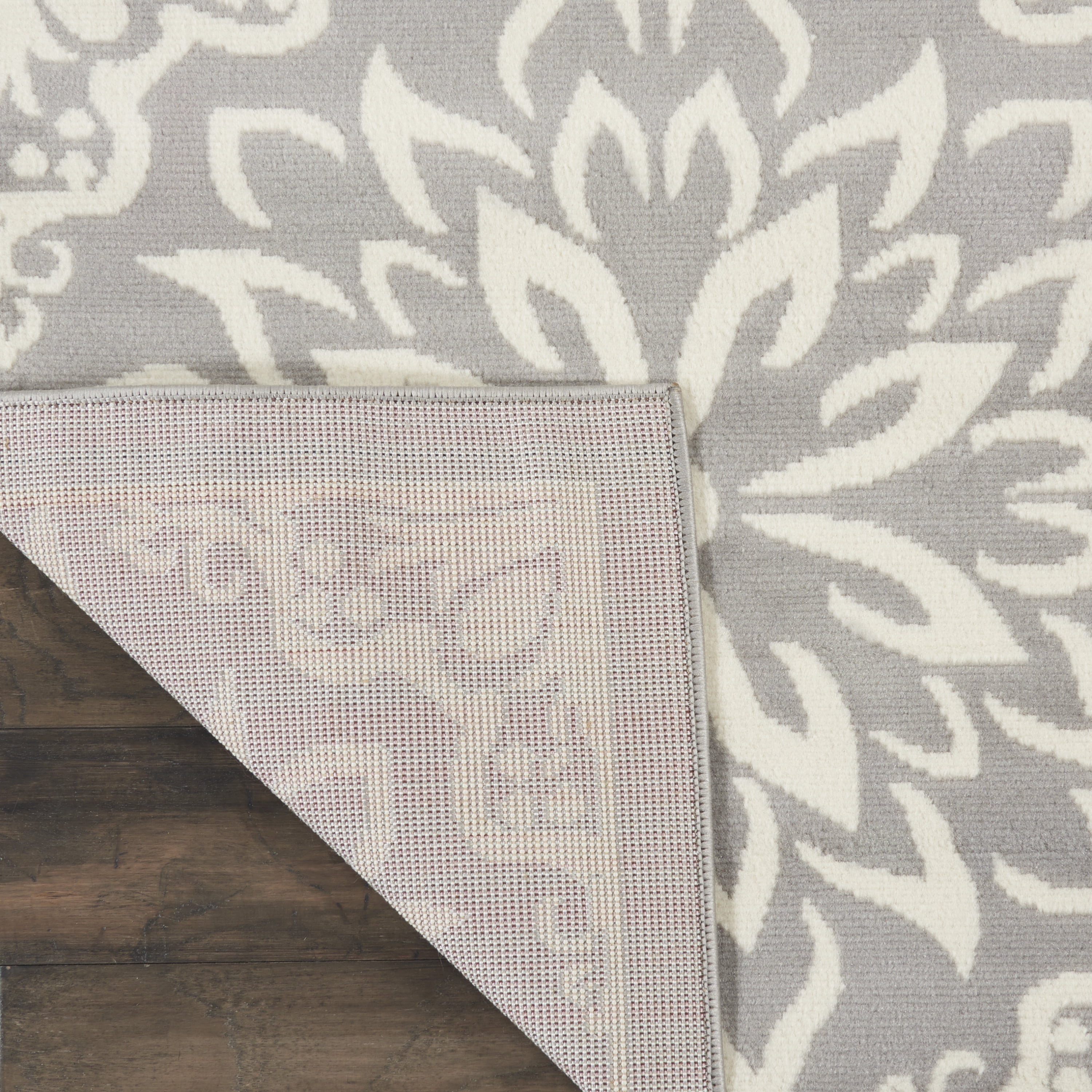 Nourison Jubilant Geometric Floral Ivory/Grey 7' x 10' Area Rug, (7' x 10')