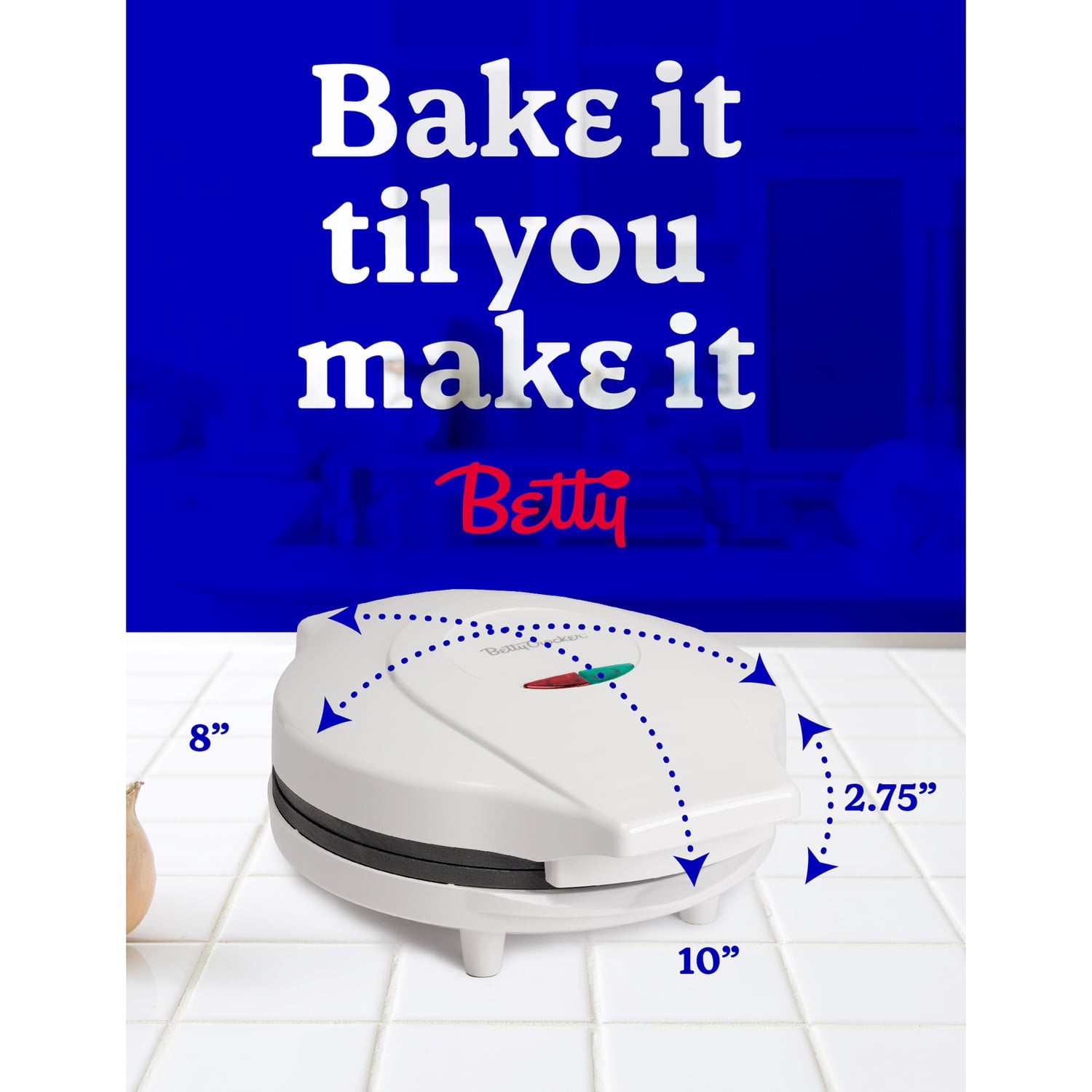 Betty Crocker 8-In. Indoor Electric Travel Nonstick Pizza Maker Plus with Insulated Travel Bag (White)