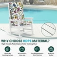 thumbnail image 6 of KINGYES HDPE Oversize Outdoor Rocking Chair with Thick Cushion, Porch Rocker Chair, White Chair with Flower Cushion, 6 of 7